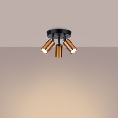 Plafon WINX 3P czarny/miedź Sollux SL.1377