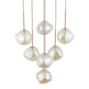 Lampa wisząca w kolorze sabia z koniakowymi kloszami do salonu LAVA SABIA 7xG9 Tk Lighting 11329