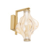 Nowoczesny kinkiet z ciekawym szklanym kloszem LED 3000K ELVA BRASS Tk Lighting 18218