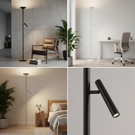 Czarna lampa podłogowa TROST FLOOR DIMM SWITCH BK Azzardo AZ7297