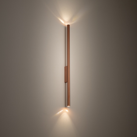 Kinkiet tuba góra dół 78cm satynowa miedź 2xG9 LASER WALL L Nowodvorski 11815