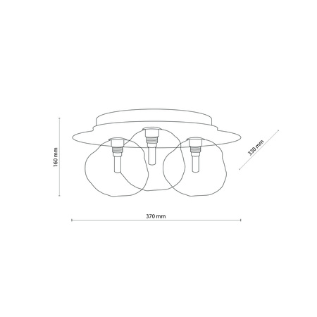 Lampa sufitowa w odcieniu sabia z koniakowymi szklanymi kloszami LAVA SABIA 3XG9 Tk Lighting 11454