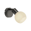 Mały czarny kinkiet z białym kloszem LOKI 1xE14 Just Light 12150-18