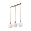 Potrójny zwis lampa wisząca szklana z elementami drewna MELIA 3xE27 Tk Lighting 11091