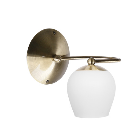 Serano lampa kinkiet patynowy 1x60W E27 klosz biały Candellux 21-07346
