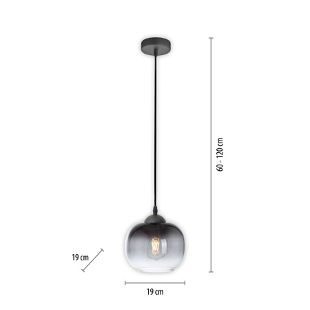 Lampa wisząca pojdeyńcza szklany klosz 19cm ZEA 1xE27 Just Light 15420-18