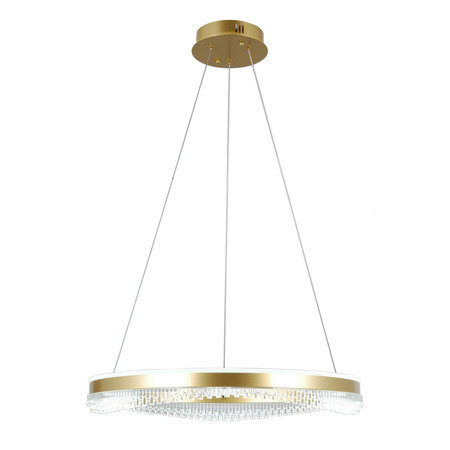 Złota lampa wisząca okrąg 60cm LED Morte Italux PND-34535-L-GD