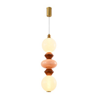 Lampa wisząca świecąca dekoracja połączenie dwóch szklanych kul i ceramiki FLORES 15W LED 3000K Candellux Studio 32-50656