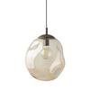 Lampa wisząca szklana zniekształcona bursztynowa  kula 35cm LAVA L BROWN 1xE27 Tk Lighting 11324