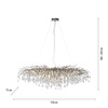 Lampa wisząca, imponujący żyrandol 150cm x 75cm ze szklanymi zwisami 15xG9 ICICLE Paul Neuhaus 2031-55