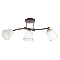 GRECO LAMPA SUFITOWA CZARNY+ZŁOTY 3X40 E27 KLOSZ BIAŁY Candellux 33-22639
