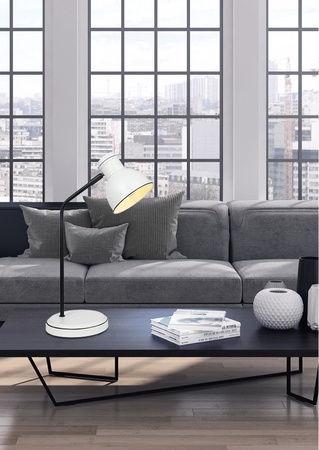 ZUMBA LAMPKA GABINETOWA SZTYCA PROSTA 1X40W E14 BIAŁY+CZARNY Candellux 41-72078