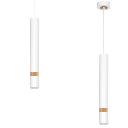 Lampa wisząca Joker Biały / Drewno 1xGU10 Milagro MLP6301