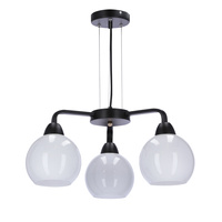 Caldera lampa wisząca czarny 3x60w e27 klosz biały Candellux 33-16232