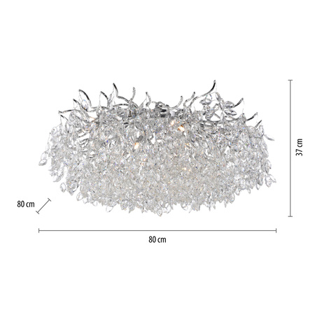 Lampa sufitowa chromowane z kryształkami do salonu o średnicy 80cm 13xG9 RICICLE Paul Neuhaus  6054-17