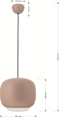 Lampa wisząca jedynka Positano piaskowy nude Aviano Lighting 6026-119