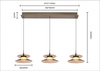 Lampa wisząca trójka prosta Crema brąz / klosz coffee Aviano Lighting 7058-321