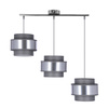 Hare lampa wisząca chromowy 3x60w e27 abażur szary+srebrny Candellux 33-18502