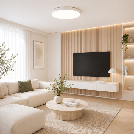 Okrągły biały plafon 50cm VELIS WHITE LED 40W IP54 TK Lighting 18287
