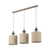 Lampa wisząca listwa trzy abażury z ciemnego lnu AMURA NEW BROWN 3xE27 Tk Lighting 11440