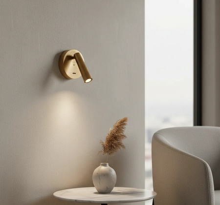 Kinkiet metalowy kierunkowy w kolorze beżowym LED ALTUN WALL BEIGE AZZARDO AZ6561