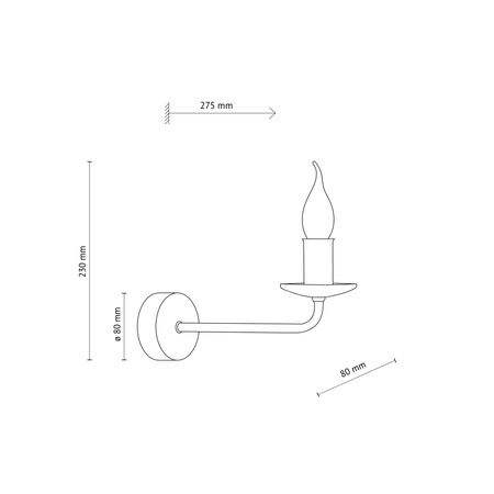 Stylowy kinkiet ścienny LIMAL SABIA 1XE14 Tk Lighting 11344