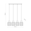 Poczwórna lampa sufitowa listwa SIERRA WOOD 4xE27 Tk Lighting 11802