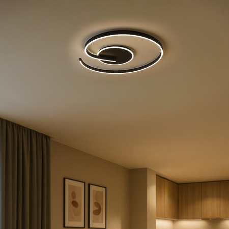 Czarna lampa sufitowa do salonu LORENZO BLACK 22W LED 4000K Milagro ML1848