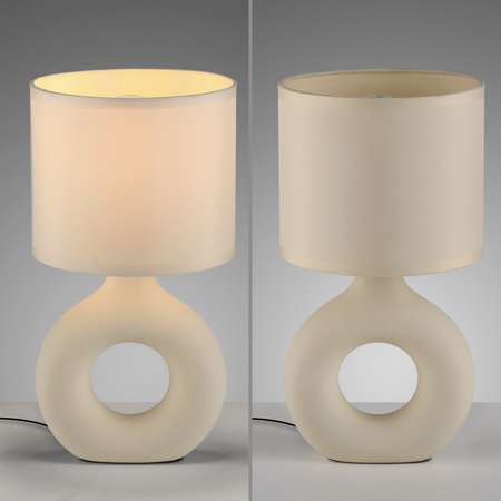 Lampka stołowa ceramiczna beżowa z abażurem CARARA 1xE27 Just Light 14193-39