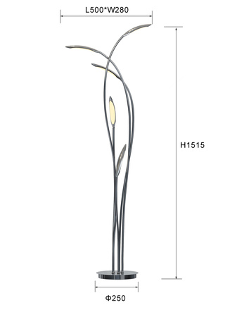 Lampa podłogowa Tokyo chrom Aviano Lighting 3326-0501