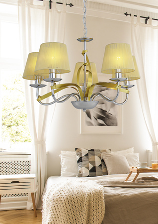 DIVA LAMPA WISZĄCA 5X40W E14 CHROM/ZŁOTY Candellux 35-55064