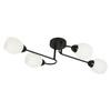 Lampa sufitowa czarna z czterema szklanymi mlecznymi kloszami 4xE27 KING MIlagro ML2755