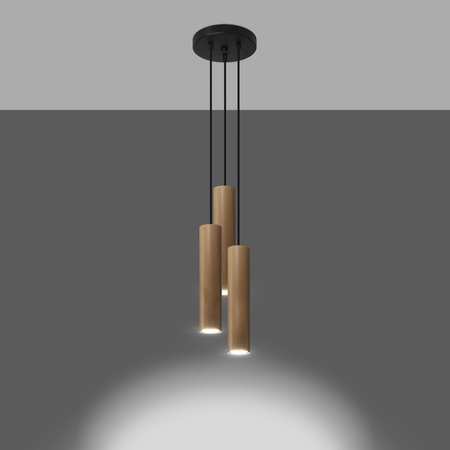 Lampa wisząca LINO 3P  drewno Sollux Lighting SL.1012