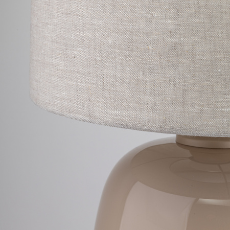 Lampka stołowa szklana z lnianym abażurem 1xE27 SABIA Tk Lighting 16182