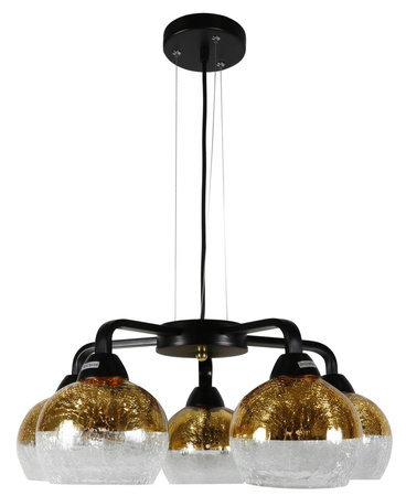 CROMINA GOLD LAMPA WISZĄCA 5X60W E27 CZARNY Candellux 35-57266