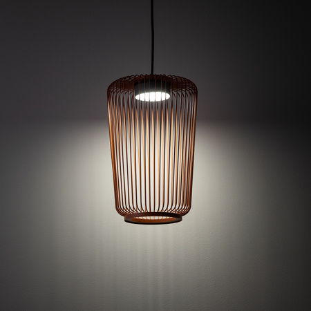 Lampa wisząca cylindryczna w kolorze terakota – wysoki druciany klosz 1xGX53 KENAI B Nowodvorski 12223