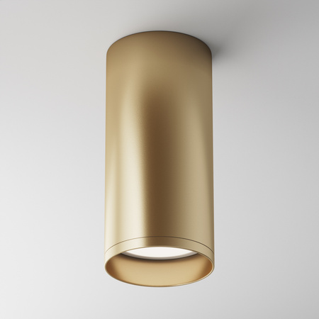 Złota matowa tuba spot sufitowy o wysokości 13cm 1xGU10 Focus C010CL-01MG Maytoni