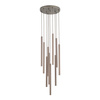 Lampa wisząca dziesięć cienkich ryflowanych rurek w kolorze brązowym FERRO NEW BROWN 10XG9 KOŁO Tk Lighting 11493