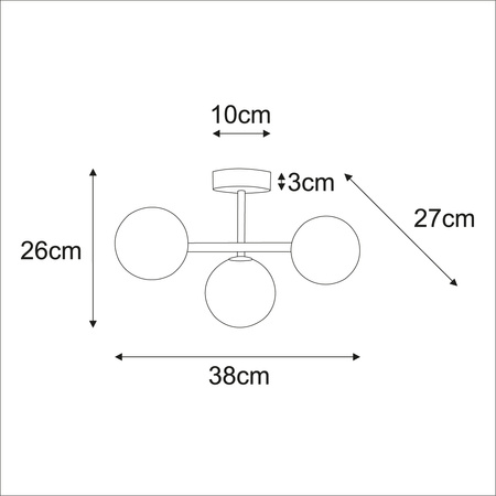Beżowa lampa sufitowa z kulistymi kloszami LEMO Kaja Lighting K-5845