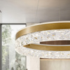 FROZI lampa wisząca złoty 32W 3000K LED kryształki bezbarwne Candellux 31-35554