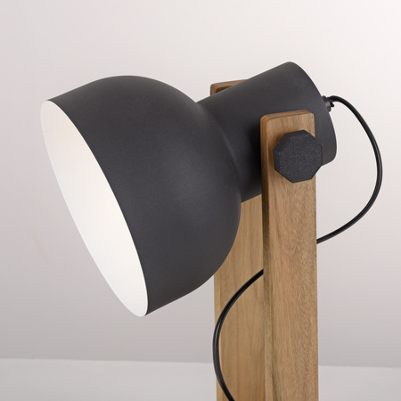 Lampka stołowa drewniana z metalowym kloszem CUP 2.0 Just Light 15746-18 