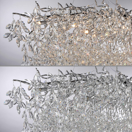 Ekskluzywna duża lampa wisząca 150x70cm chromowana z kryształkami do salonu RICICLE Paul Neuhaus 2037-17