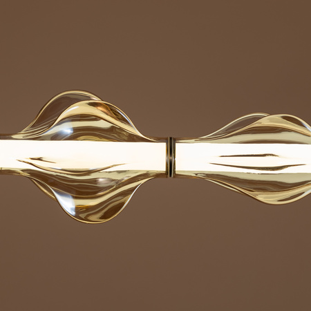 Podłużna pozioma lampa wisząca z efektywnego szkła ELVA BRASS LED 30W Tk Lighting 18216