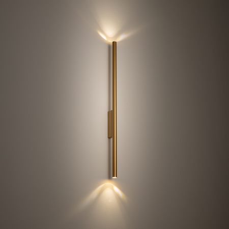 Kinkiet tuba góra dół 78cm satynowe złoto 2xG9 LASER WALL L Nowodvorski 11814