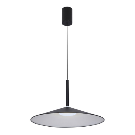Lampa wisząca czarna 47,5cm spłaszczony stożek LED 3000K/4000K/6000K Sardena Italux PND-01510-L-BK