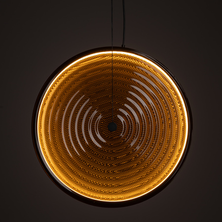 Lampa wisząca szklane koło dekoracyjny klosz w kolorze amber AURA LED Nowodvorski 12233