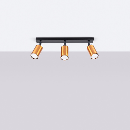 Plafon WINX 3 czarny/miedź Sollux SL.1376