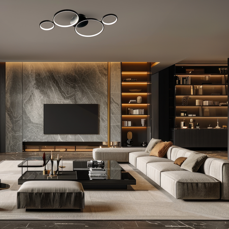 Lampa sufitowa UNIVERSE LED 30W 4 czarne okręgi ML1047