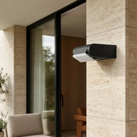 Czarny, ruchomy kinkiet elewacyjny LED IP54 NOVARA Kaja Lighting K-8260