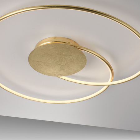 Zawijana lampa sufitowa w kolorze złotym LED 3000K NASTRO Paul Neuhaus 6189-12